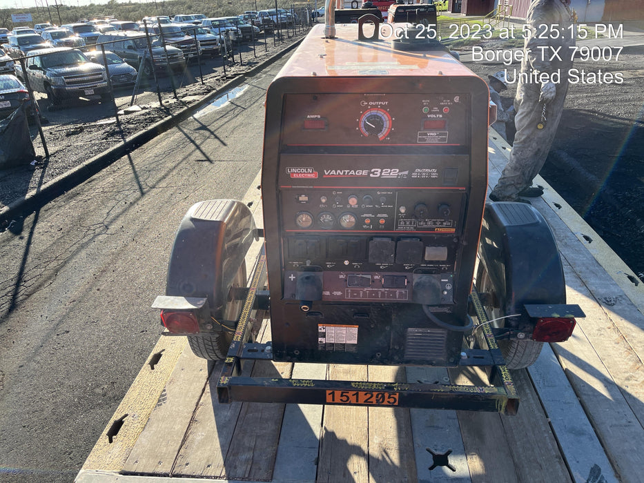 2021 Lincoln Electric Vantage 322 Vantage 322 Ready Pak 3 w/ Telematics & Decals, ORANGE (includes trailer, cable rack, fender light kit)