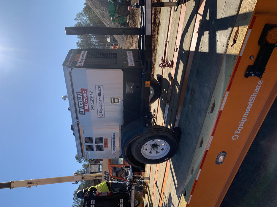 2019 Lincoln Electric Vantage 322 Welder Ready-Pak 3, Two wheel trailer, Fender and Light kit, Cable Rack