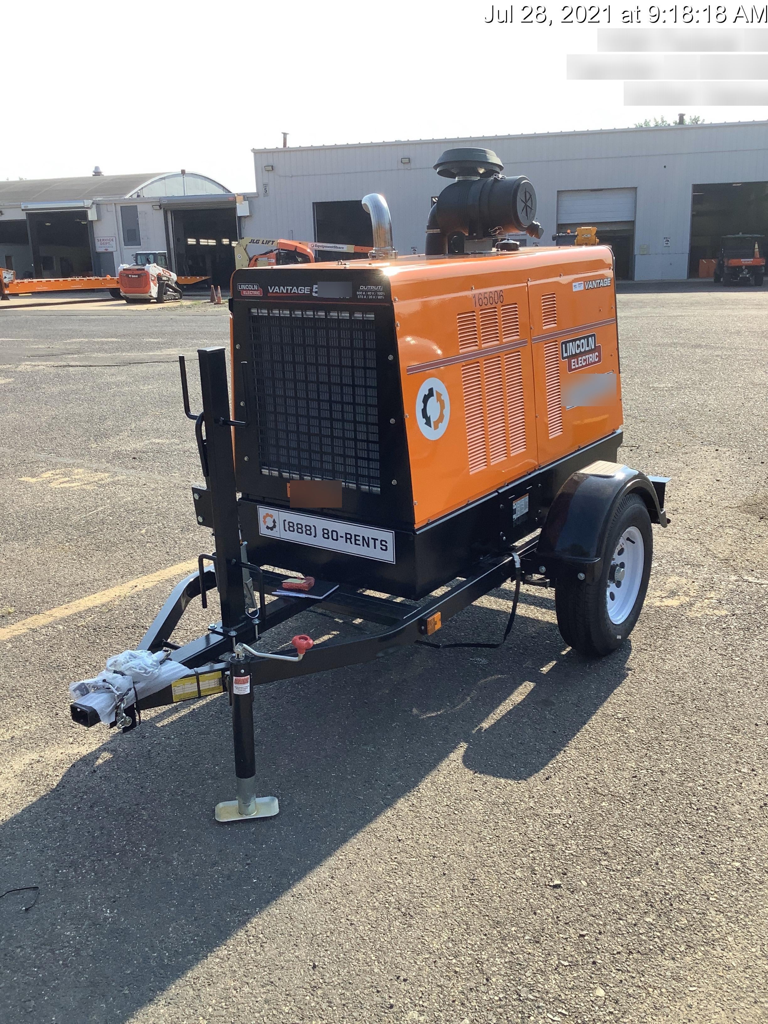 2021 Lincoln Electric Vantage 549X Ready Pak 3, ORANGE (includes trailer, cable rack, fender light kit)