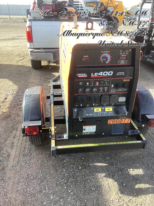 2022 Lincoln Electric LE400 Kubota V1505, Trlr, Cable Rack, Light Kit, ES Decals, T3