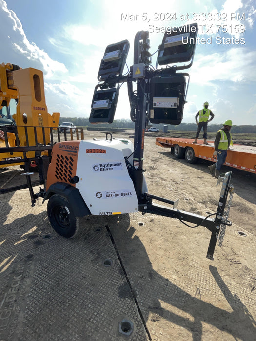 2024 Generac MLT2 Diesel, Flex Switch 120V Input, Powerzone Controller, 
(4) 320W LED Lights, 4kW Generator, 39.9 Gal Fuel Tank, 2" Ball, T3