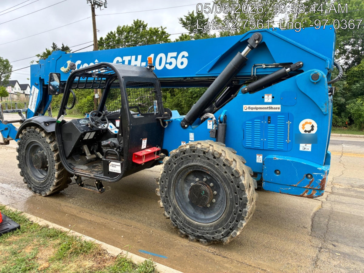 2018 Genie GTH-1056 Genie GTH-1056 w/ROPS, Work Lights, Solid Tires, RH Cab Mesh, Beacon, 60" Carriage and Forks