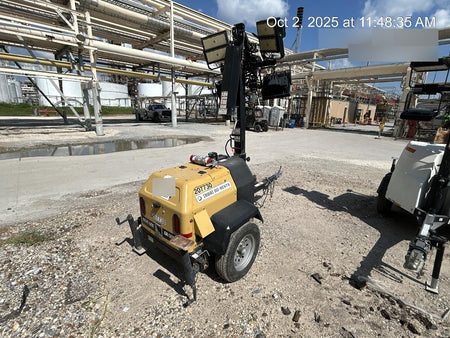 2022 Allmand NLV3GR (4) LED Light Fixture 350W, 23' Vertical Mast, 3kW Prime, Towable, Deep Sea L401, Leveling Jacks, Yanmar T4F 5.8hp