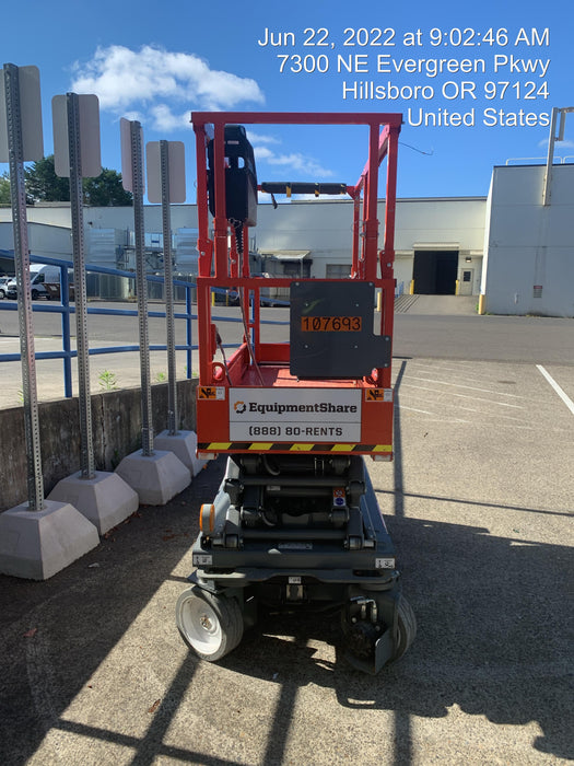 2020 Skyjack SJIII-3219 Solid NM Tires, Half height spring hinged entry gate, Dual Beacons, 800W Inverter