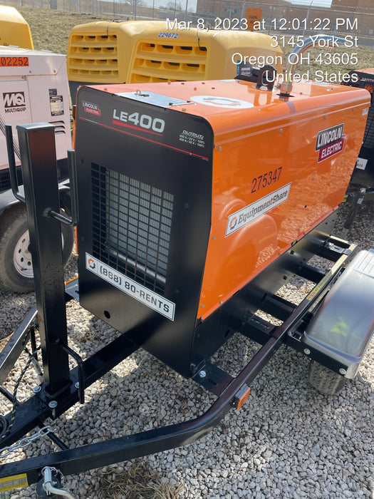 2022 Lincoln Electric LE400 Kubota V1505, Trlr, Cable Rack, Light Kit, ES Decals, T3