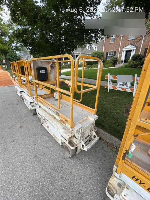 Custom Equipment HB-1430 Hy-Brid Scissor Lift
Platform capacity up to 670 lbs
Working height up to 20 ft
Weighs under 1,700 lbs
Non-marking wheels