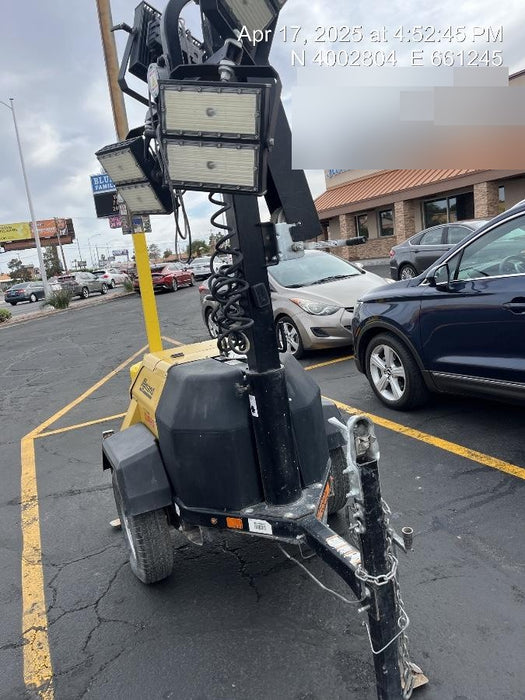 Allmand NLV3GR (4) LED Light Fixture 350W, 23' Vertical Mast, 3kW Prime, Towable, Deep Sea L401, Leveling Jacks, Yanmar T4F 5.8hp