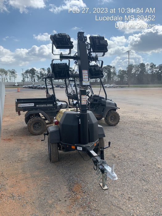 2022 Allmand NLV3GR (4) LED Light Fixture 350W, 23' Vertical Mast, 3kW Prime, Towable, Deep Sea L401, Leveling Jacks, Yanmar T4F 5.8hp