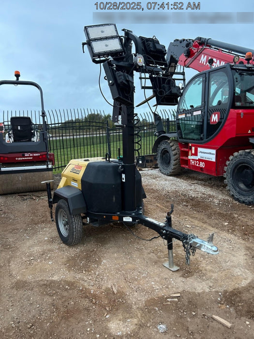 2022 Allmand NLV3GR (4) LED Light Fixture 350W, 23' Vertical Mast, 3kW Prime, Towable, ES Decals, T3