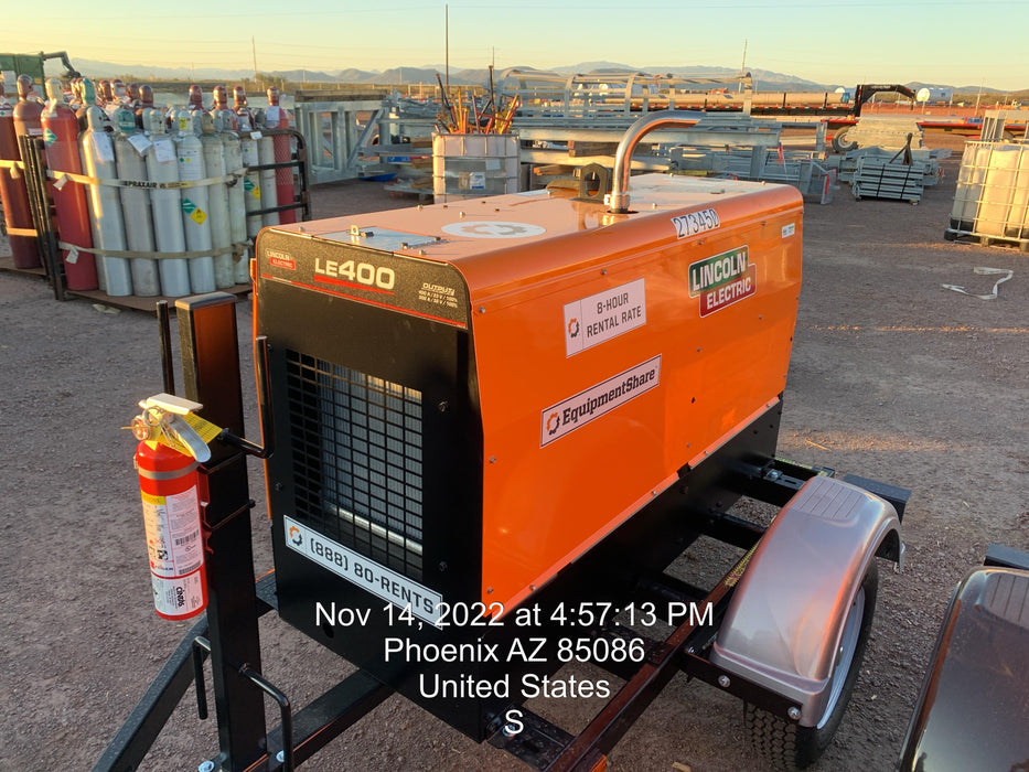 2022 Lincoln Electric LE400 Kubota V1505, Trlr, Cable Rack, Light Kit, ES Decals, T3