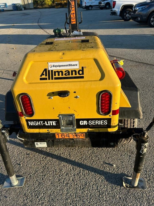 2021 Allmand NLV3GR (4) LED Light Fixture 350W, 23' Vertical Mast, 3kW Prime, Towable, Deep Sea L401, Leveling Jacks, Yanmar T4F 5.8hp