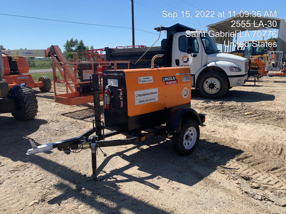 2021 Lincoln Electric Vantage 322 Vantage 322 Ready Pak 3 w/ Decals, ORANGE (includes trailer, cable rack, fender light kit) NO Telematics