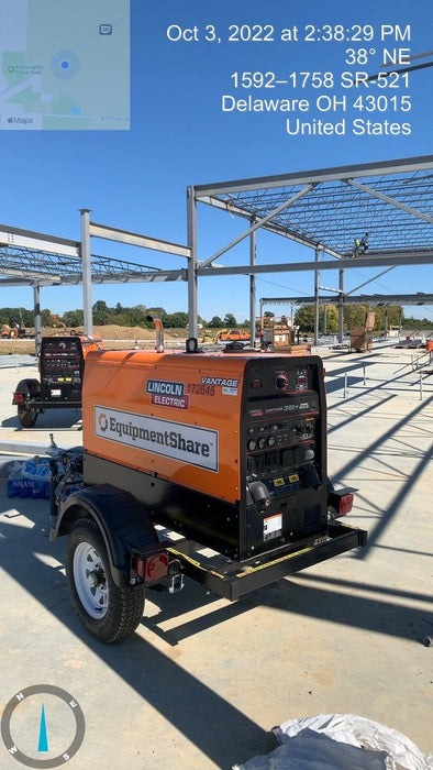 2021 Lincoln Electric Vantage 322 Vantage 322 Ready Pak 3 w/ Decals, ORANGE (includes trailer, cable rack, fender light kit) NO Telematics