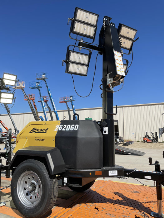 2022 Allmand NLV3GR (4) LED Light Fixture 350W, 23' Vertical Mast, 3kW Prime, Towable, ES Decals, T3
