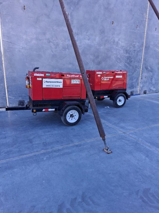 2022 Shindaiwa DGW400MDL Kubota D902 Engine, 23 HP, Dual Op Welder, Wire, Arc, Droop Stick, Tig, and CC Stick Functionality, Simulphase, 3 Phase and 1 Phase Gen Output, Single Axle NB Trlr, Slr Trckl Chrg 12V 12W, Fire Ext