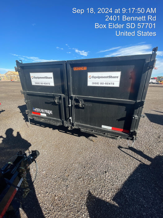 2024 TEXAS PRIDE TRAILERS 14'L x 7'W 5 Cu Yd Trunnion Hydraulic Dump