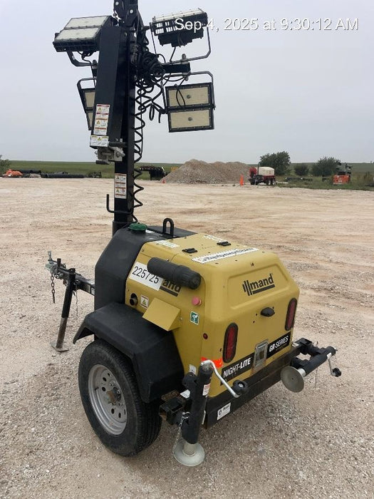 2022 Allmand NLV3GR (4) LED Light Fixture 350W, 23' Vertical Mast, 3kW Prime, Towable, Deep Sea L401, Leveling Jacks, Yanmar T4F 5.8hp