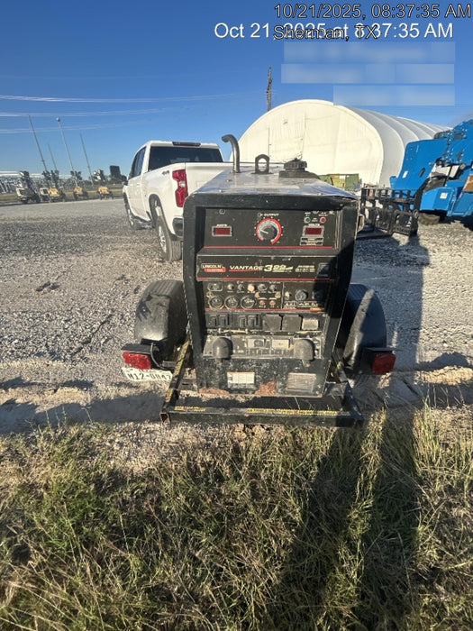 2019 Lincoln Electric Vantage 322 Welder Ready-Pak 3, Two wheel trailer, Fender and Light kit, Cable Rack