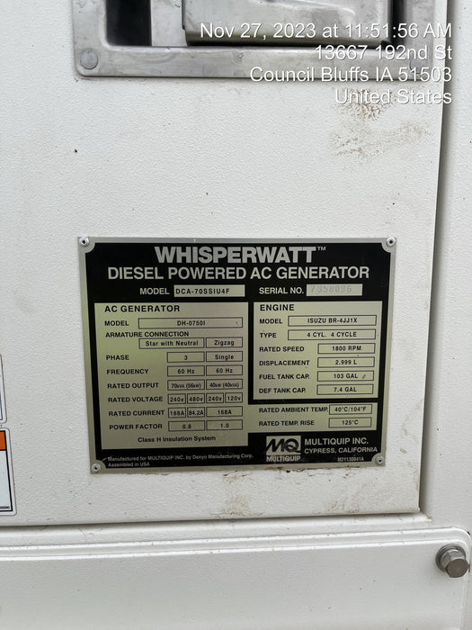 2023 MULTIQUIP DCA70