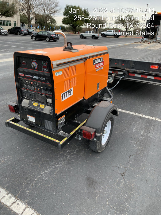 2021 Lincoln Electric Vantage 322 Vantage 322 Ready Pak 3 w/ Decals, ORANGE (includes trailer, cable rack, fender light kit) NO Telematics