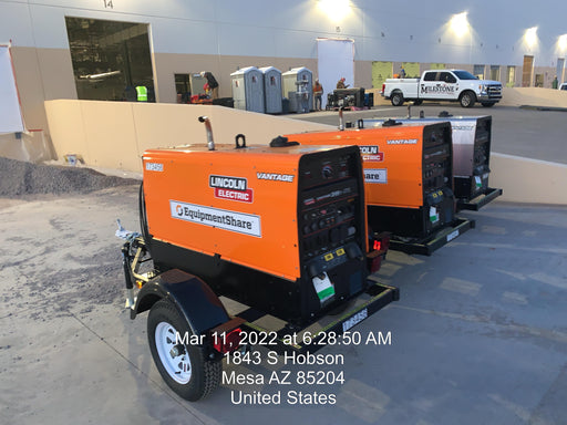 2021 Lincoln Electric Vantage 322 Vantage 322 Ready Pak 3 w/ Decals, ORANGE (includes trailer, cable rack, fender light kit) NO Telematics