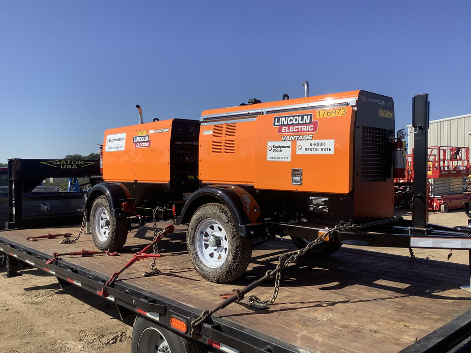 2021 Lincoln Electric Vantage 322 Vantage 322 Ready Pak 3 w/ Decals, ORANGE (includes trailer, cable rack, fender light kit) NO Telematics