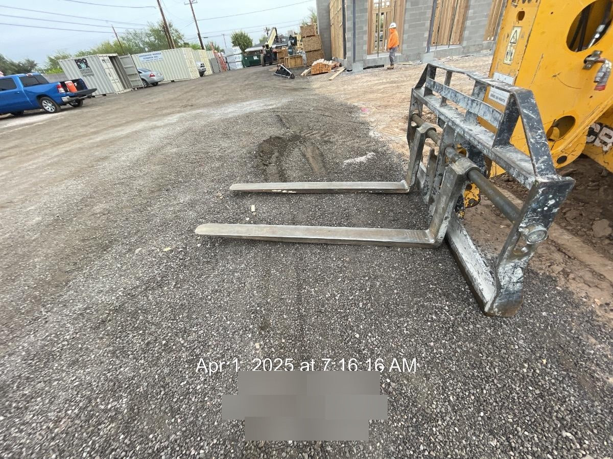 2019 JCB 510-56 74 HP w/Open ROPS, Beacon, Aux Hydraulics, Worklights, Solid Tires w/60" Carriage/Forks