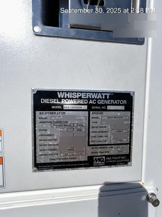 2023 MULTIQUIP DCA70