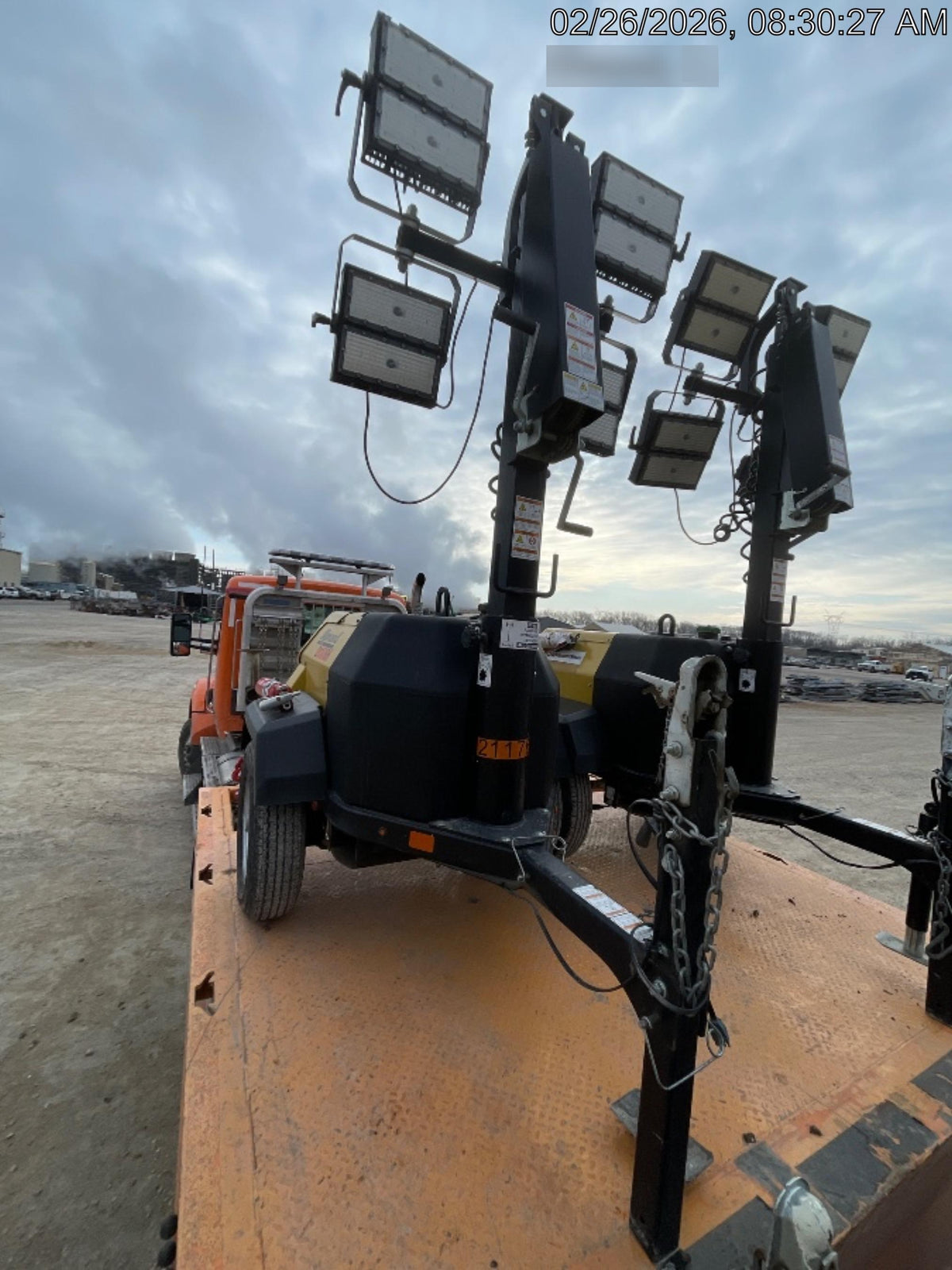2022 Allmand NLV3GR (4) LED Light Fixture 350W, 23' Vertical Mast, 3kW Prime, Towable, Deep Sea L401, Leveling Jacks, Yanmar T4F 5.8hp