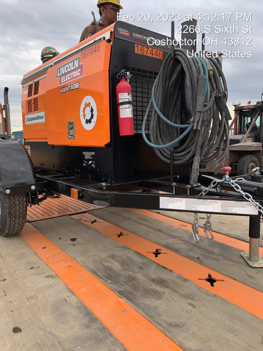 2021 Lincoln Electric Vantage 322 Vantage 322 Ready Pak 3 w/ Decals, ORANGE (includes trailer, cable rack, fender light kit) NO Telematics