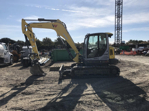 Wacker Neuson ET90 Enclosed Cab, Hybrid Tracks, Long Dipperstick, Bucket