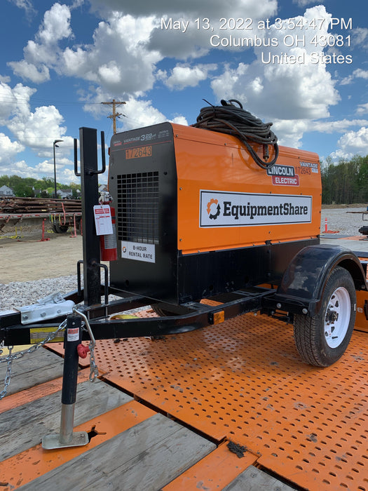 2021 Lincoln Electric Vantage 322 Vantage 322 Ready Pak 3 w/ Decals, ORANGE (includes trailer, cable rack, fender light kit) NO Telematics