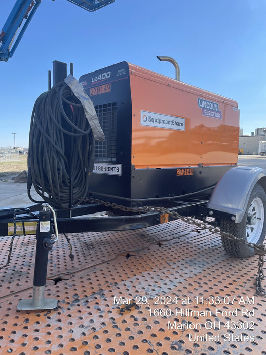 2022 Lincoln Electric LE400 Kubota V1505, Trlr, Cable Rack, Light Kit, ES Decals, T3