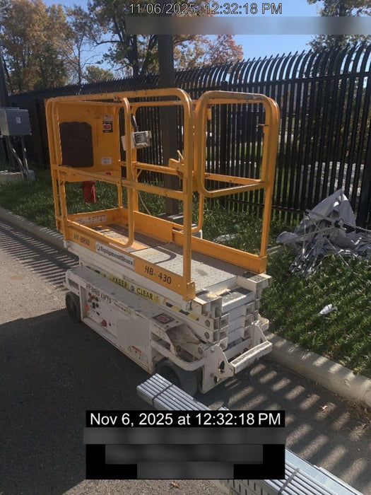 Custom Equipment HB-1430 Hy-Brid Scissor Lift
Platform capacity up to 670 lbs
Working height up to 20 ft
Weighs under 1,700 lbs
Non-marking wheels