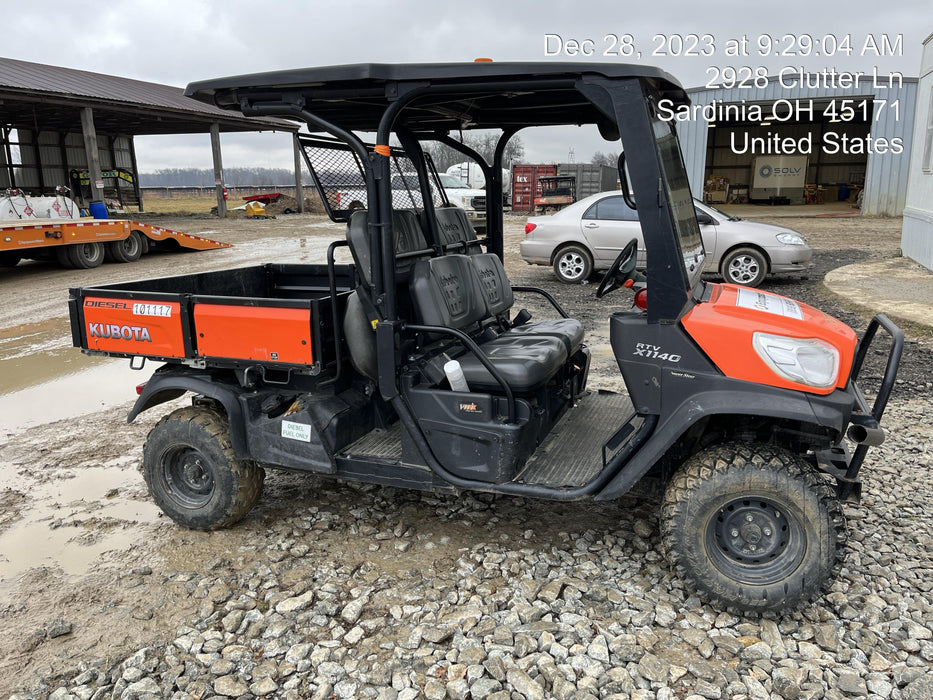 Kubota RTV-X1140W-H 4WD, LED Strobe, Windshield Acrylic Clear, Plastic Canopy, Wire Harness Kit, Backup Alarm