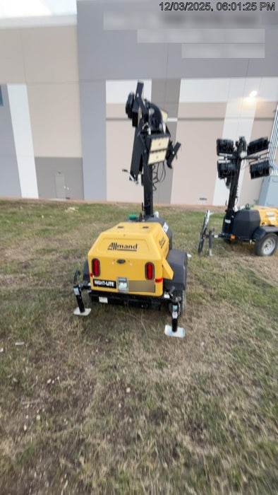 2022 Allmand NLV3GR (4) LED Light Fixture 350W, 23' Vertical Mast, 3kW Prime, Towable, ES Decals, T3