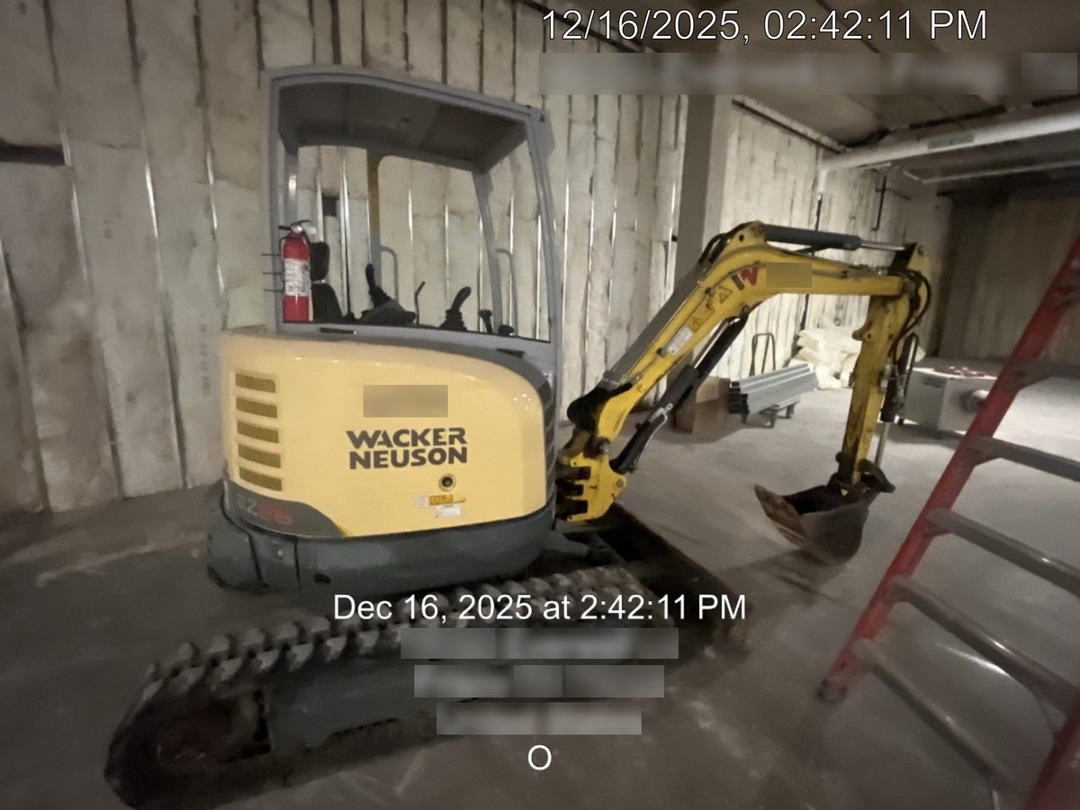 2019 Wacker Neuson EZ26 MX, Trk, Long, Canopy w/Manual Coupler, 3-40mm Pin Kits, 12"/18"/24" Pin on Buckets