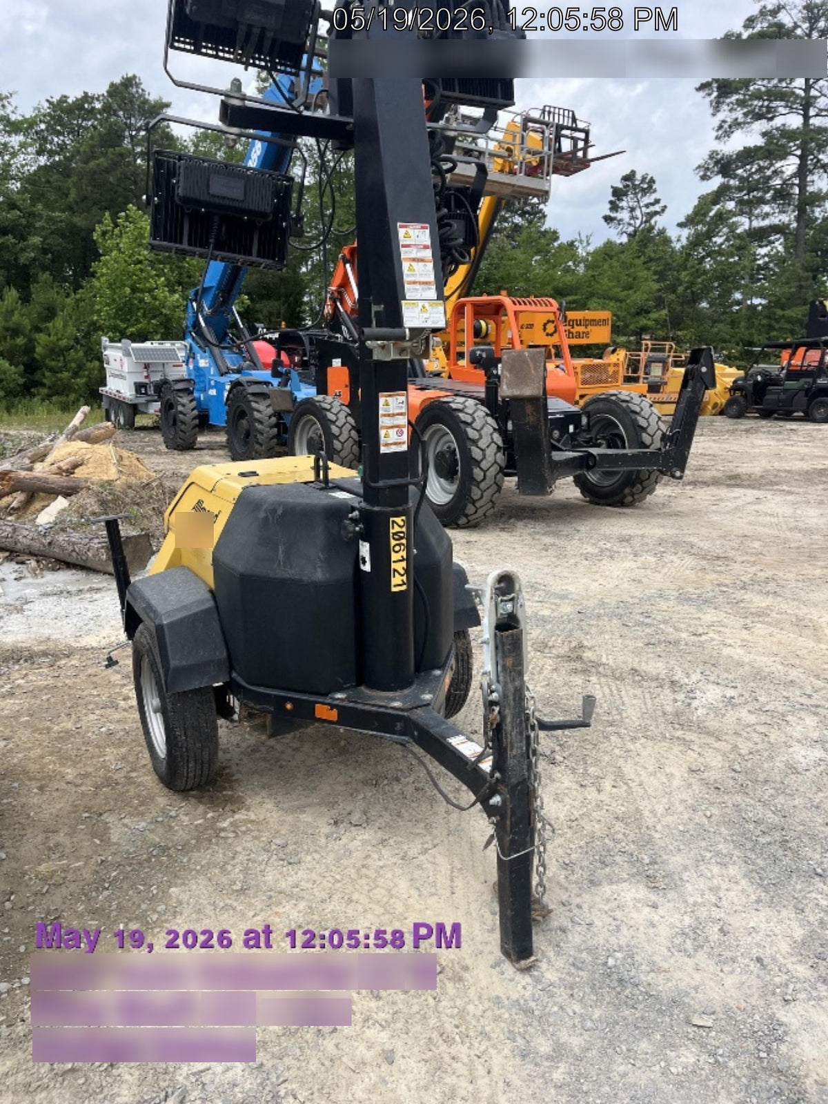 2022 Allmand NLV3GR (4) LED Light Fixture 350W, 23' Vertical Mast, 3kW Prime, Towable, Deep Sea L401, Leveling Jacks, Yanmar T4F 5.8hp