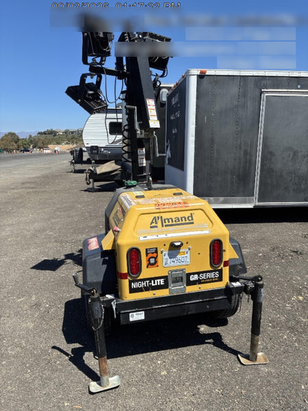 2022 Allmand NLV3GR (4) LED Light Fixture 350W, 23' Vertical Mast, 3kW Prime, Towable, Deep Sea L401, Leveling Jacks, Yanmar T4F 5.8hp