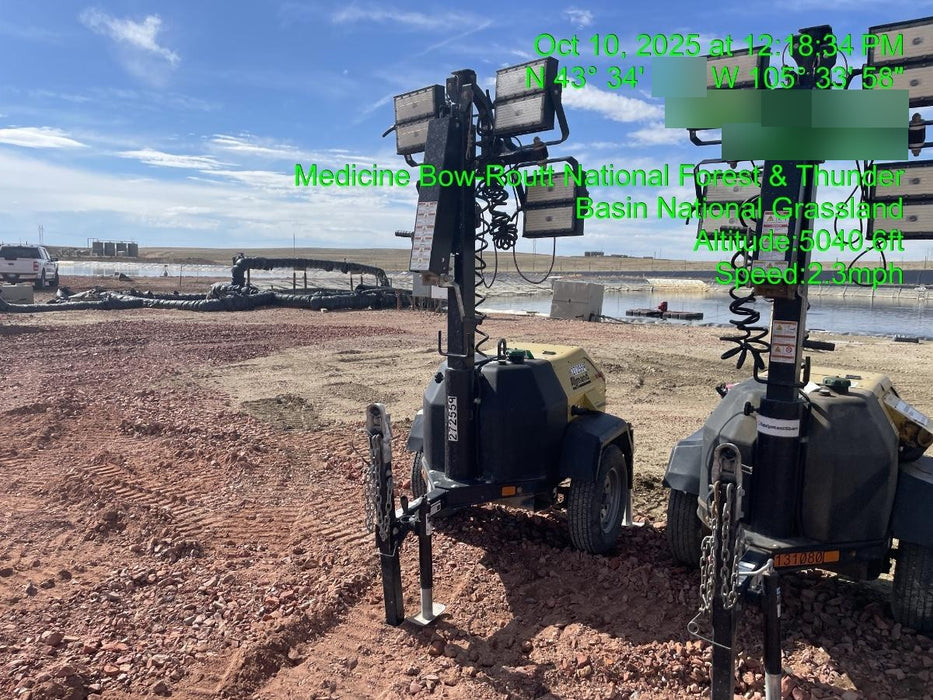 2022 Allmand NLV3GR (4) LED Light Fixture 350W, 23' Vertical Mast, 3kW Prime, Towable, ES Decals, T3