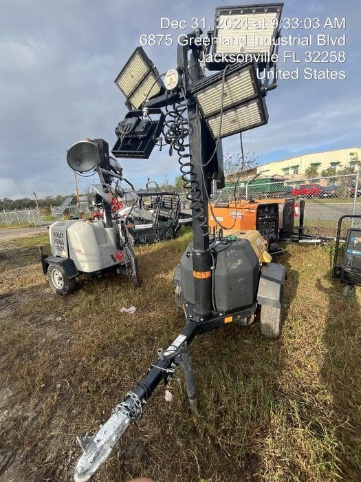 2021 Allmand NLV3GR (4) LED Light Fixture 350W, 23' Vertical Mast, 3kW Prime, Towable, Deep Sea L401, Leveling Jacks, Yanmar T4F 5.8hp