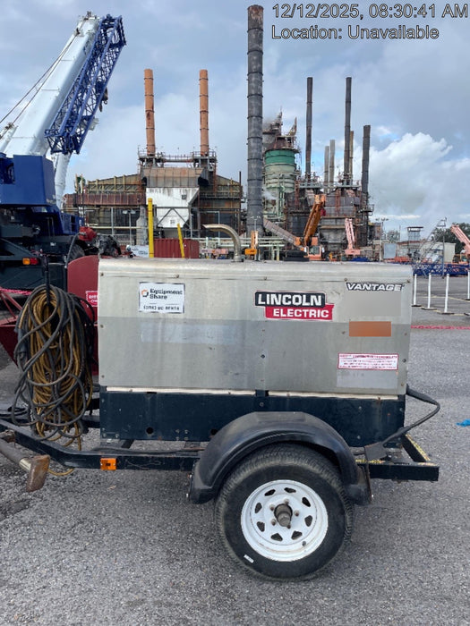 2019 Lincoln Electric Vantage 322 Welder Ready-Pak 3, Two wheel trailer, Fender and Light kit, Cable Rack