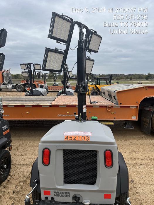 2024 Wacker Neuson LTT4 Diesel, Kohler KDW702, Deep Sea Controller, Auto Start, LED 320W, Bypass Outlet, T3