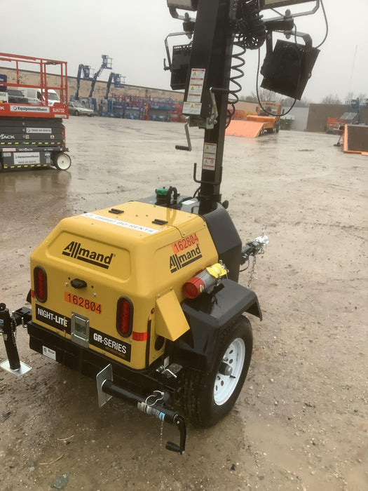 2021 Allmand NLV3GR (4) LED Light Fixture 350W, 23' Vertical Mast, 3kW Prime, Towable, Deep Sea L401, Leveling Jacks, Yanmar T4F 5.8hp