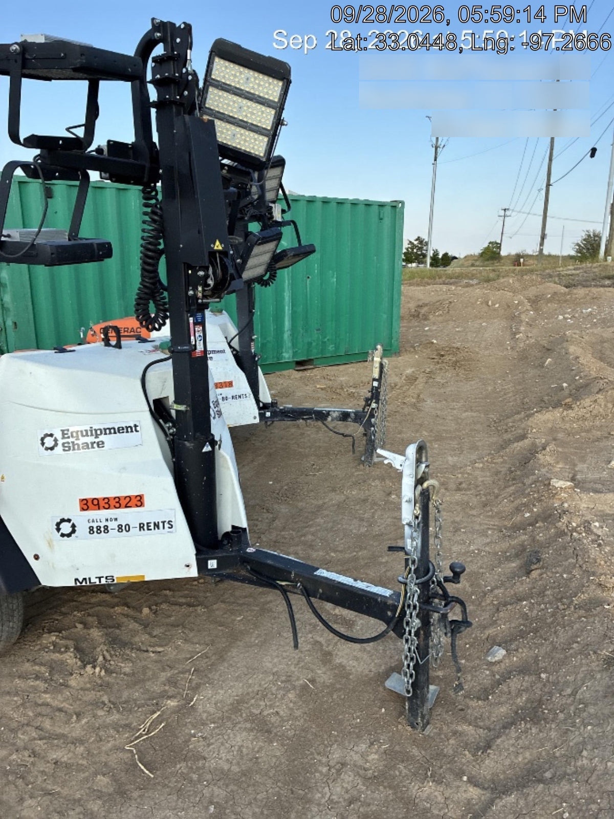2024 Generac MLT2 Diesel, Flex Switch 120V Input, Powerzone Controller, 
(4) 320W LED Lights, 4kW Generator, 39.9 Gal Fuel Tank, 2" Ball, T3