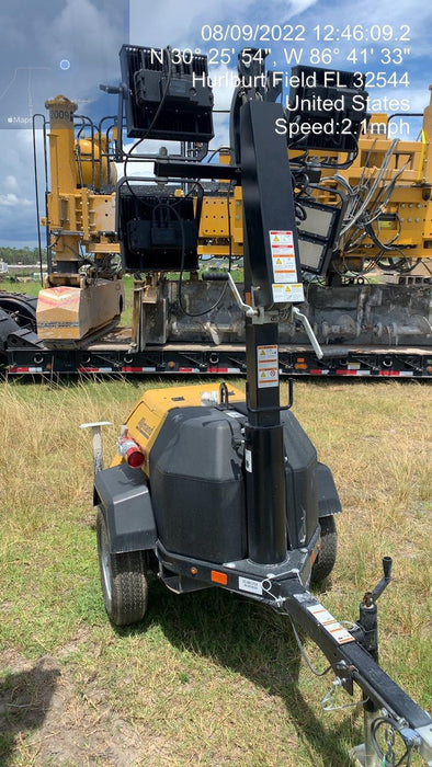 2022 Allmand NLV3GR (4) LED Light Fixture 350W, 23' Vertical Mast, 3kW Prime, Towable, Deep Sea L401, Leveling Jacks, Yanmar T4F 5.8hp