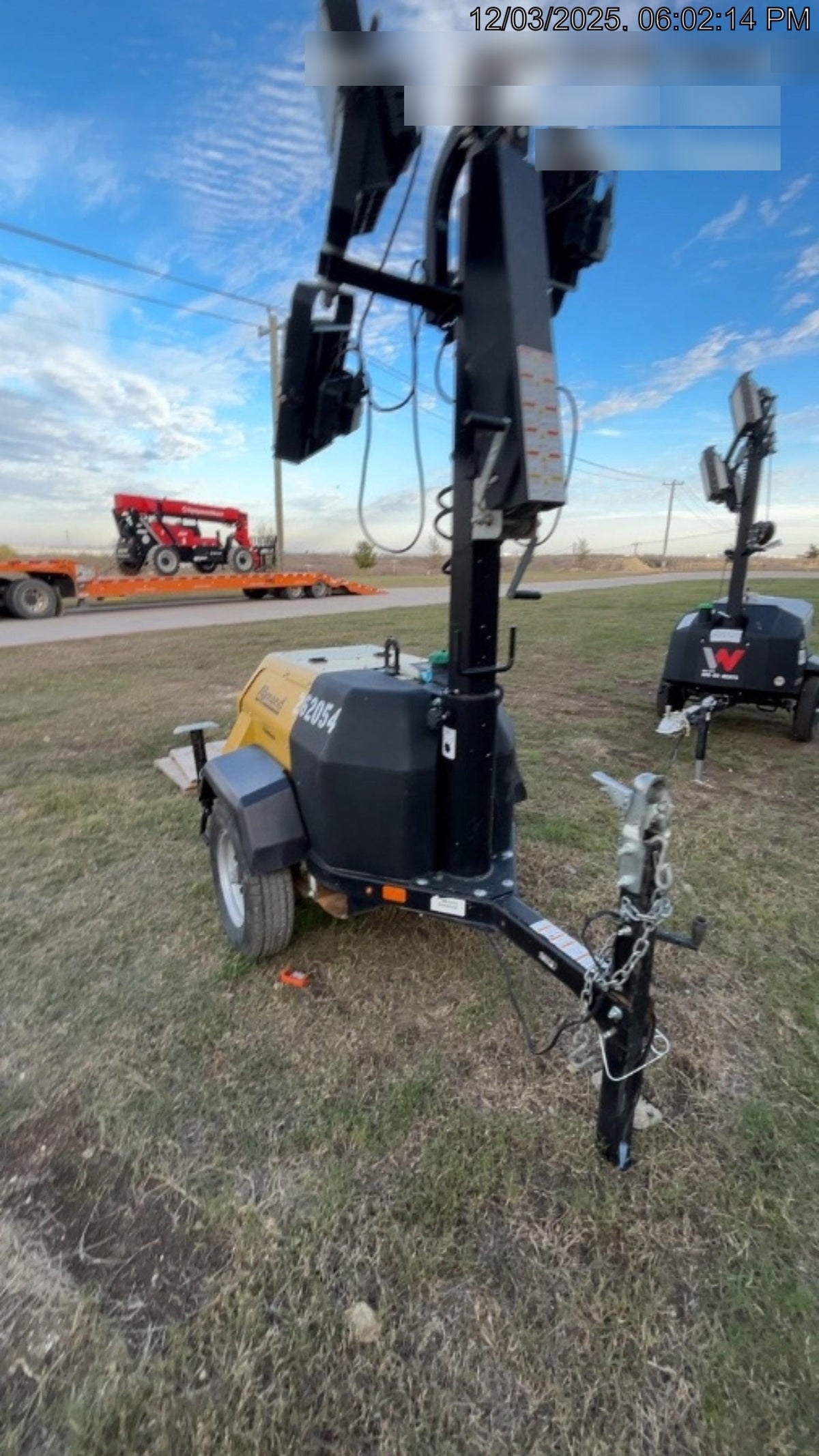 2022 Allmand NLV3GR (4) LED Light Fixture 350W, 23' Vertical Mast, 3kW Prime, Towable, ES Decals, T3