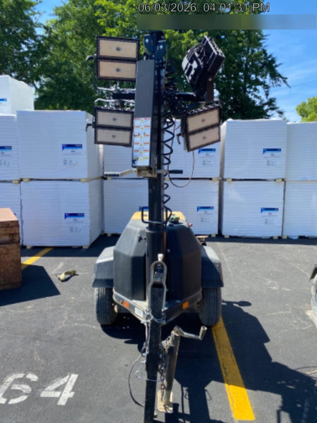 2022 Allmand NLV3GR (4) LED Light Fixture 350W, 23' Vertical Mast, 3kW Prime, Towable, ES Decals, T3
