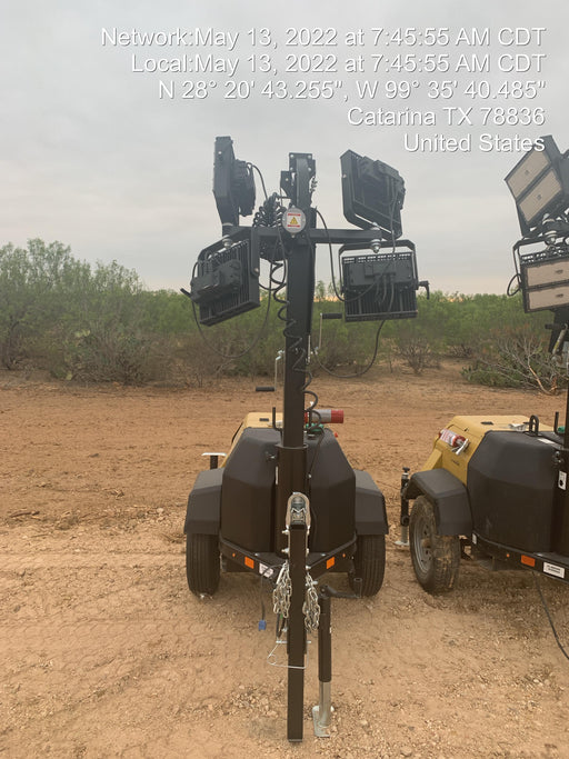 2022 Allmand NLV3GR (4) LED Light Fixture 350W, 23' Vertical Mast, 3kW Prime, Towable, Deep Sea L401, Leveling Jacks, Yanmar T4F 5.8hp