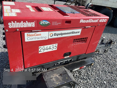 2023 Shindaiwa DGW400MDL Kubota D902 Engine, 23 HP, Dual Op Welder, Wire, Arc, Droop Stick, Tig, and CC Stick Functionality, Simulphase, 3 Phase and 1 Phase Gen Output, Single Axle NB Trlr, Slr Trckl Chrg 12V 12W, Fire Ext